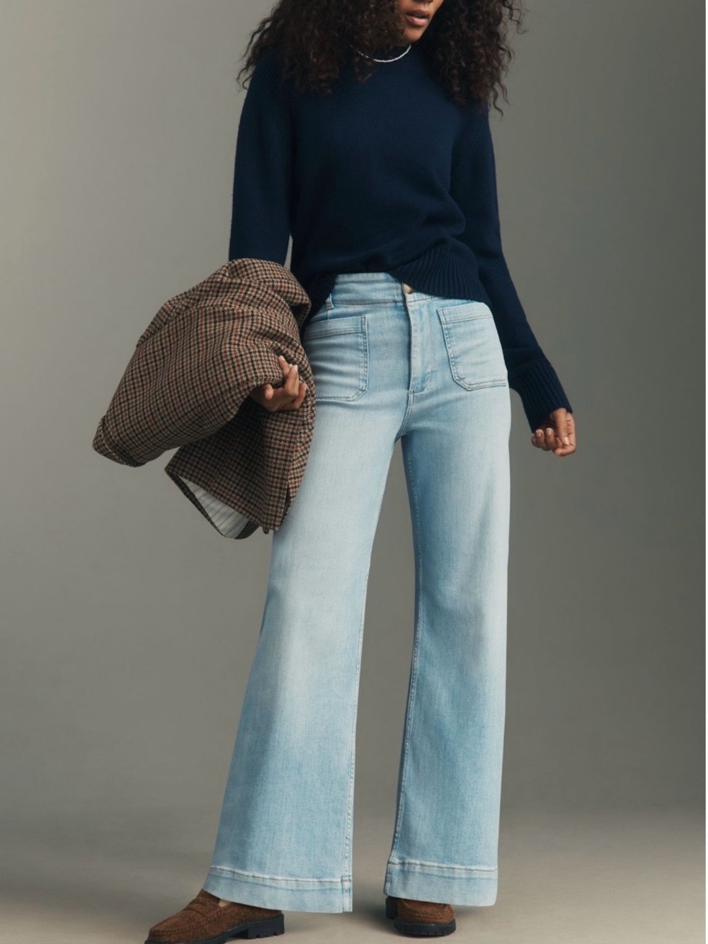 Anthropologie Light Denim Maeve Colette FULL-LENGTH Wide-Leg Jeans